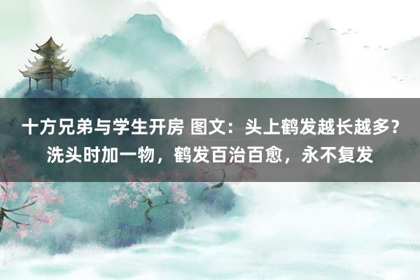十方兄弟与学生开房 图文：头上鹤发越长越多？洗头时加一物，鹤发百治百愈，永不复发